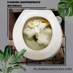 Flushing Inappropriate Materials in Toilet