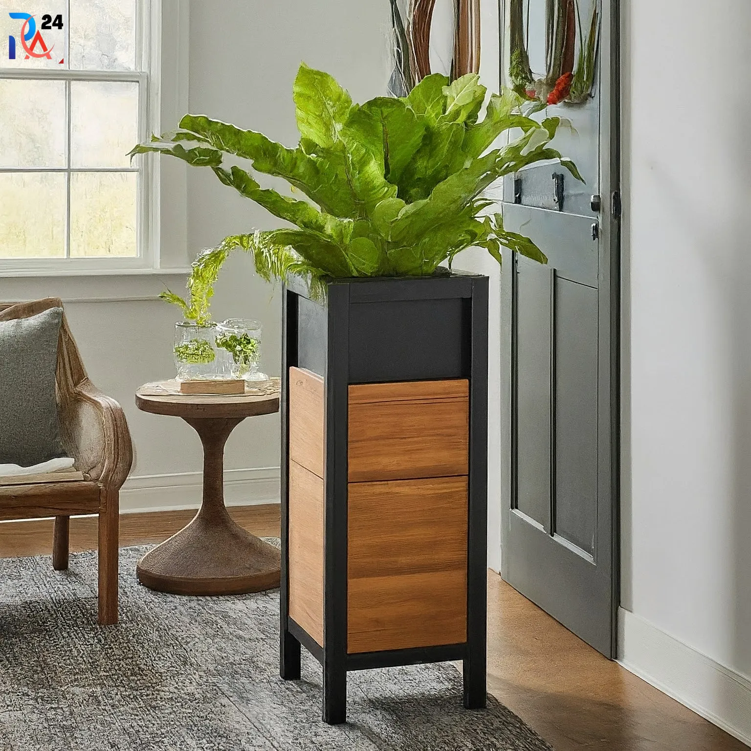 Mixed Material Tall Planters (5)