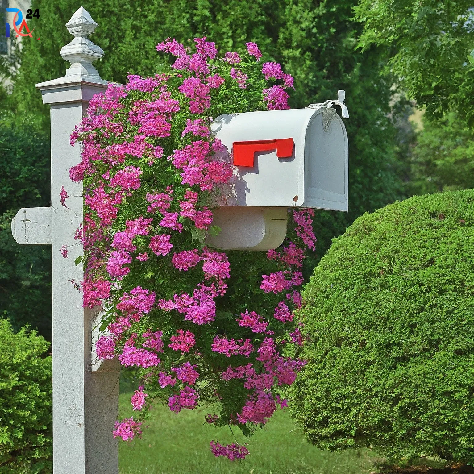 mailbox flower bed with Vertical Planters (8)