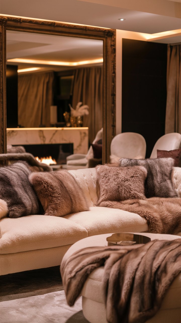 Glam Living Room Decor Ideas with Luxurious Fabrics