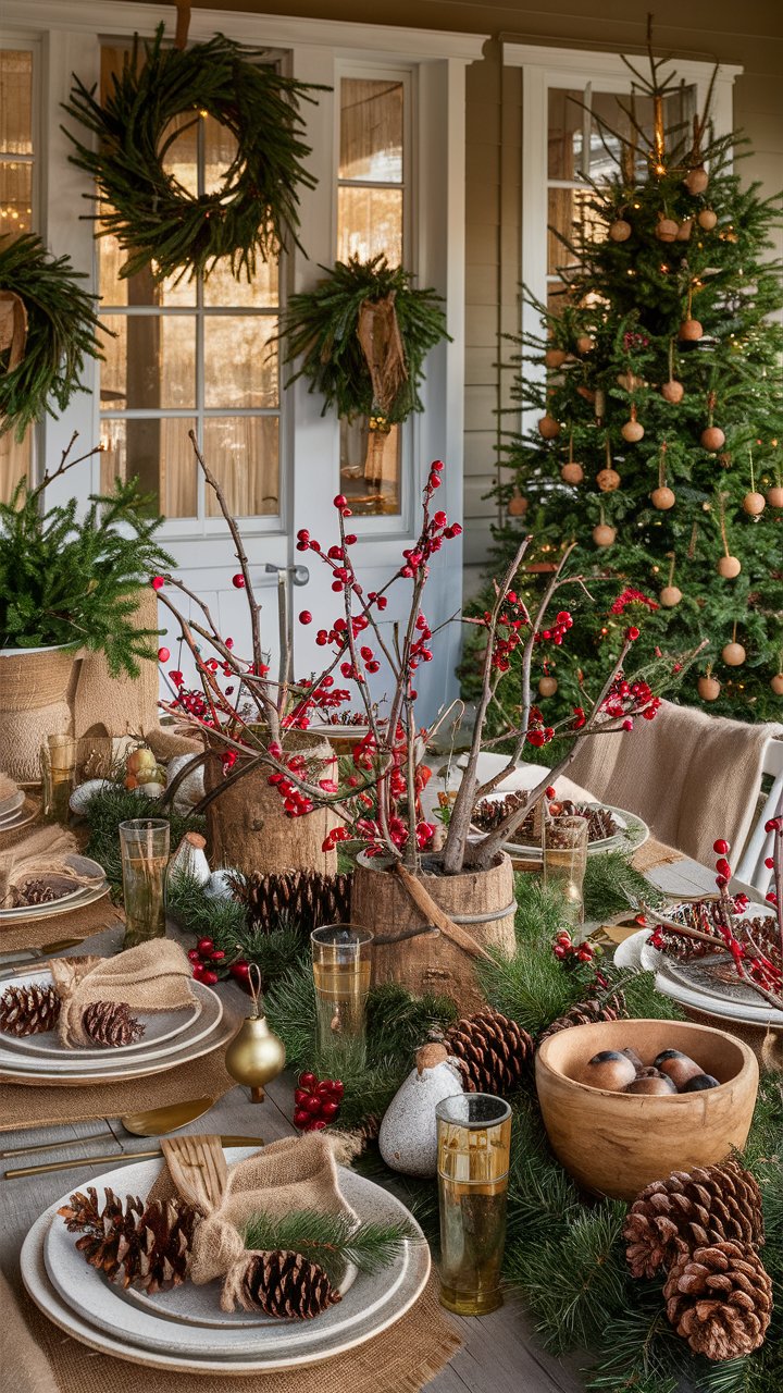 Farmhouse Christmas Decor with Natural Elements