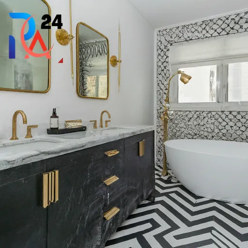black and white bathroom decor81