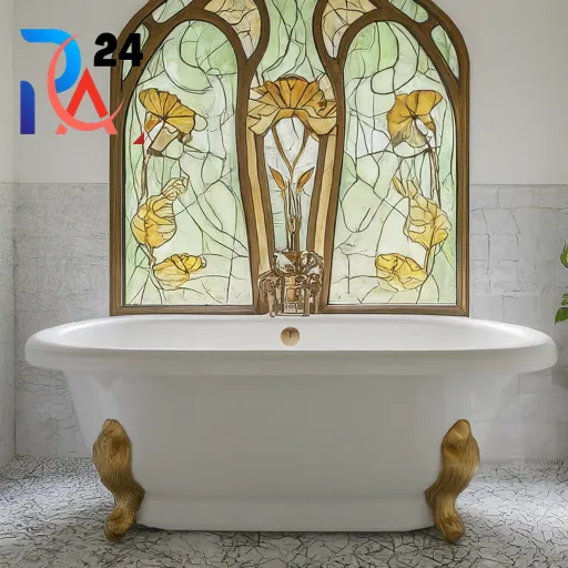 white and gold bathroom21