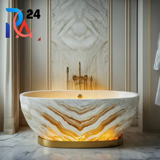 white and gold bathroom71