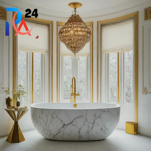 white and gold bathroom81