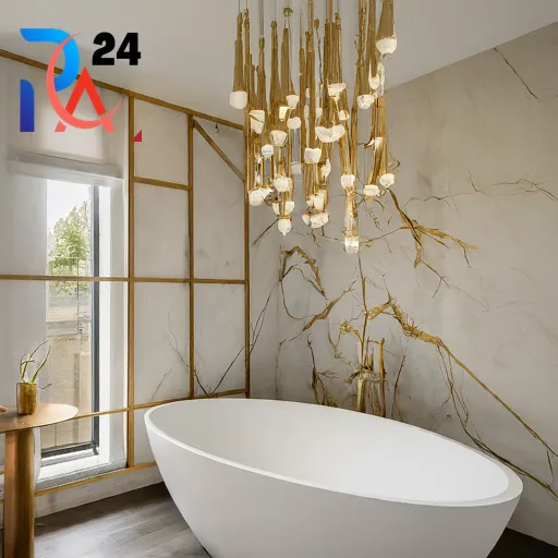 white and gold bathroom91