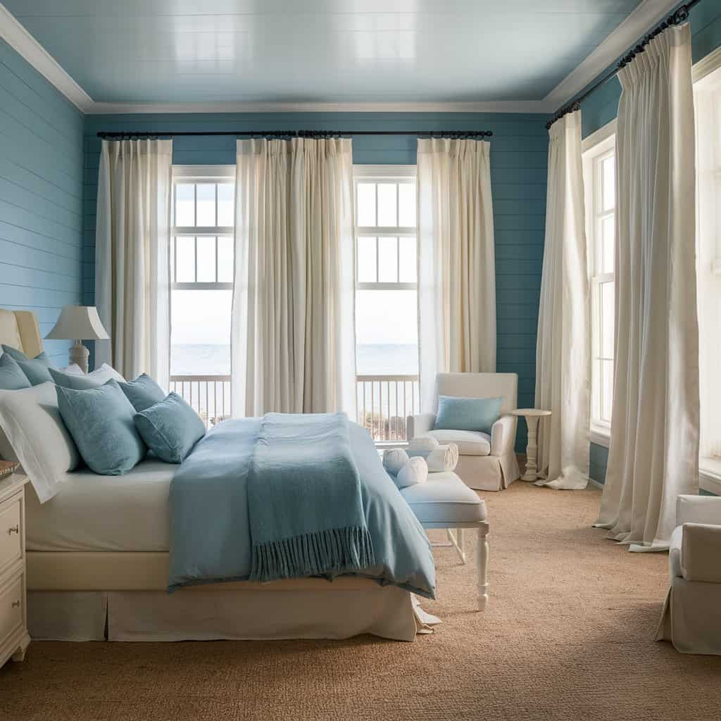 Coastal Bedroom Decor with Color Palette