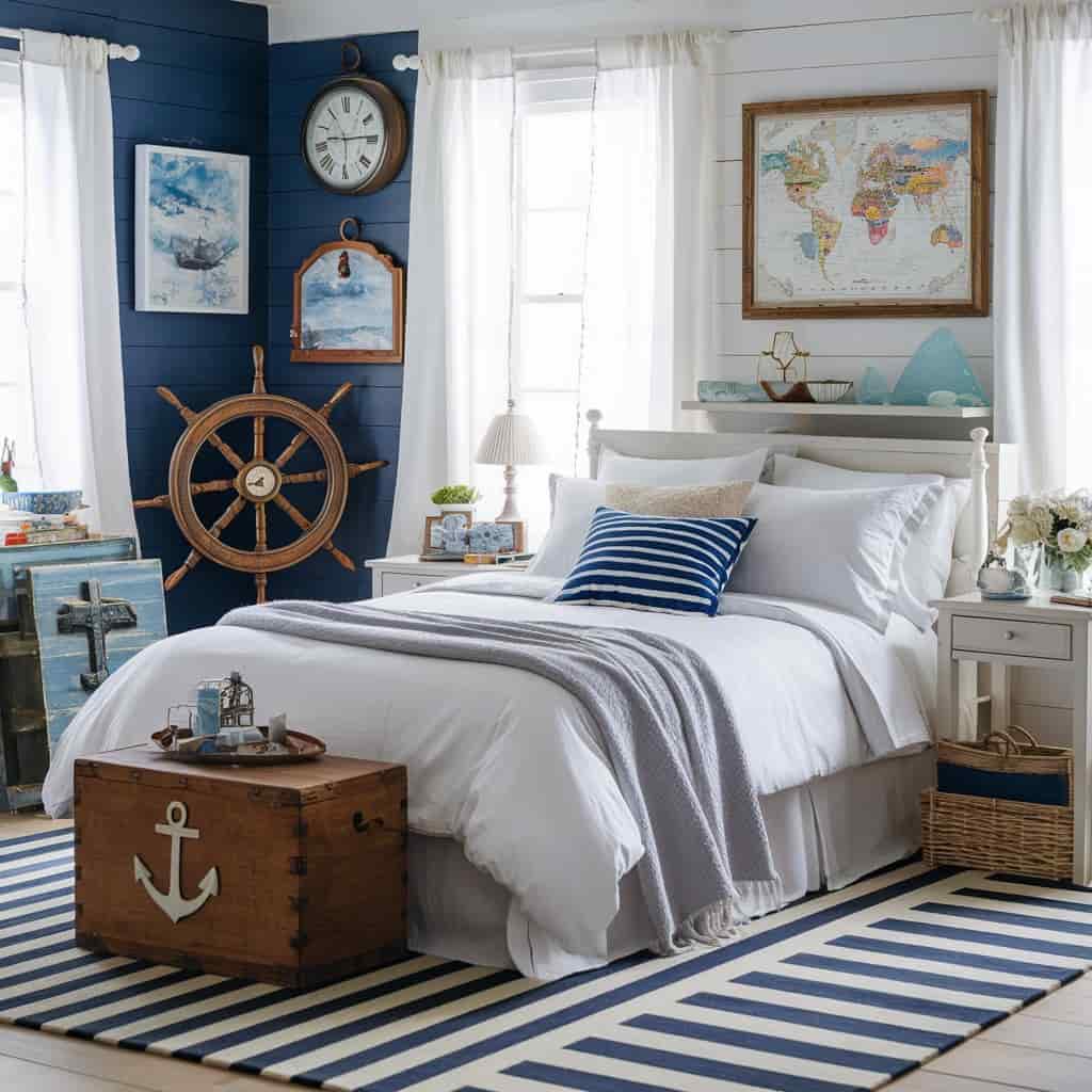 Coastal Bedroom Decor with Nautical Accents