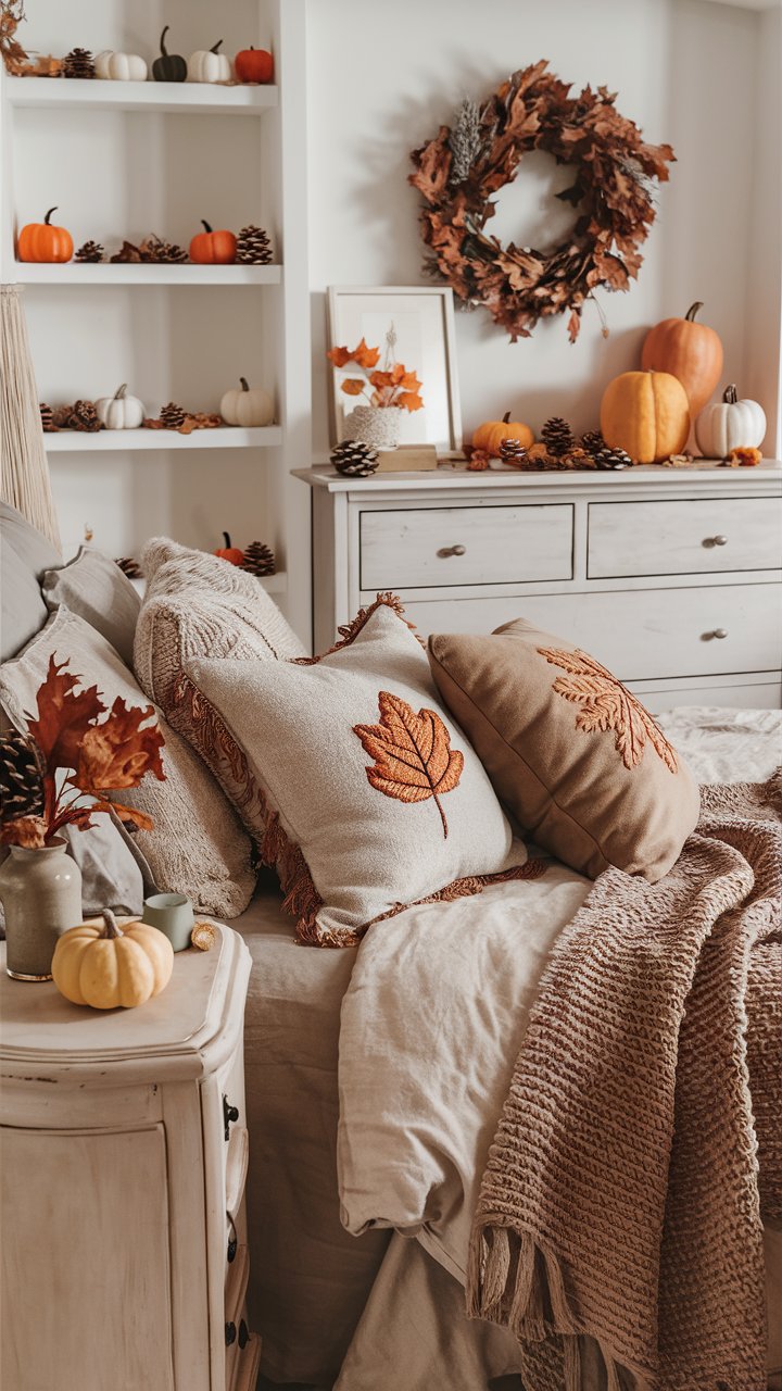 Fall Bedroom Decor Ideas with Seasonal Decorations