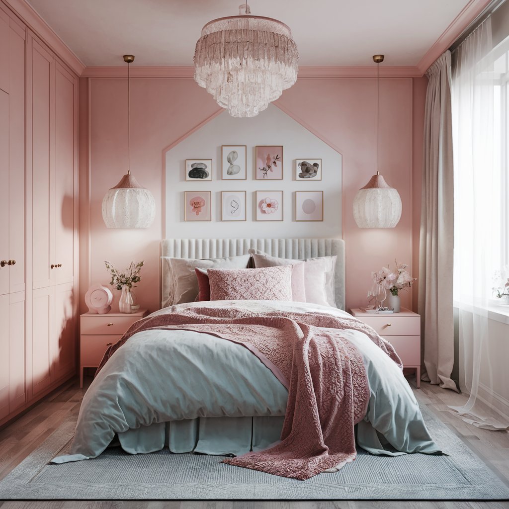 Girly Bedroom with Soft Color Palette