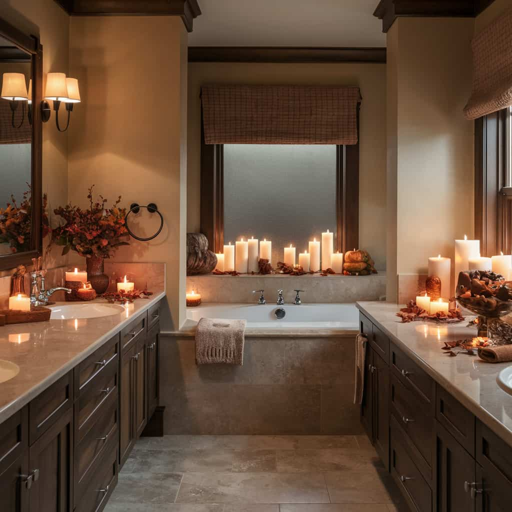 Fall Bathroom Decor with Candle Ambiance