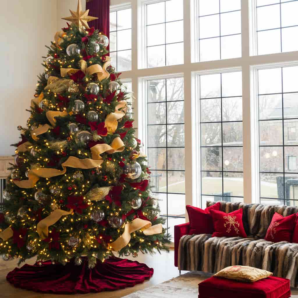 Christmas Living Room Decor with Elegant Tree Display