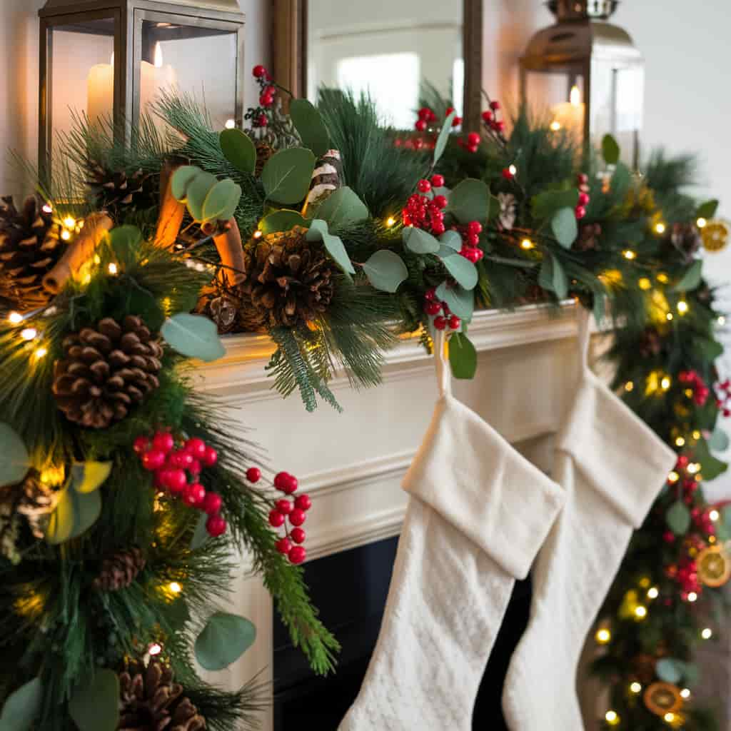 Christmas Living Room Decor with Festive Garland