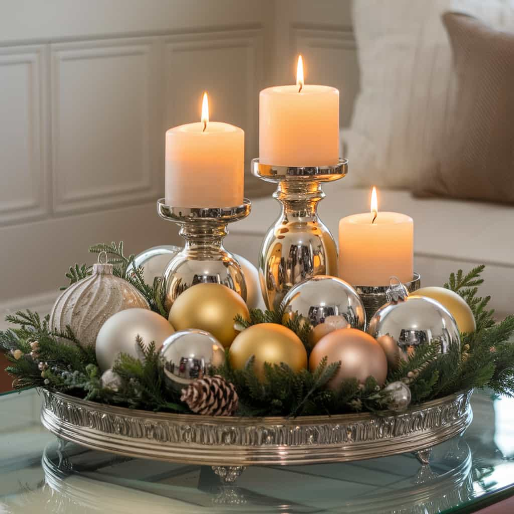 Christmas Living Room Decor with Holiday Centerpieces