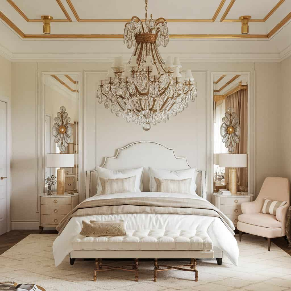 Parisian bedroom decor with Statement Lighting