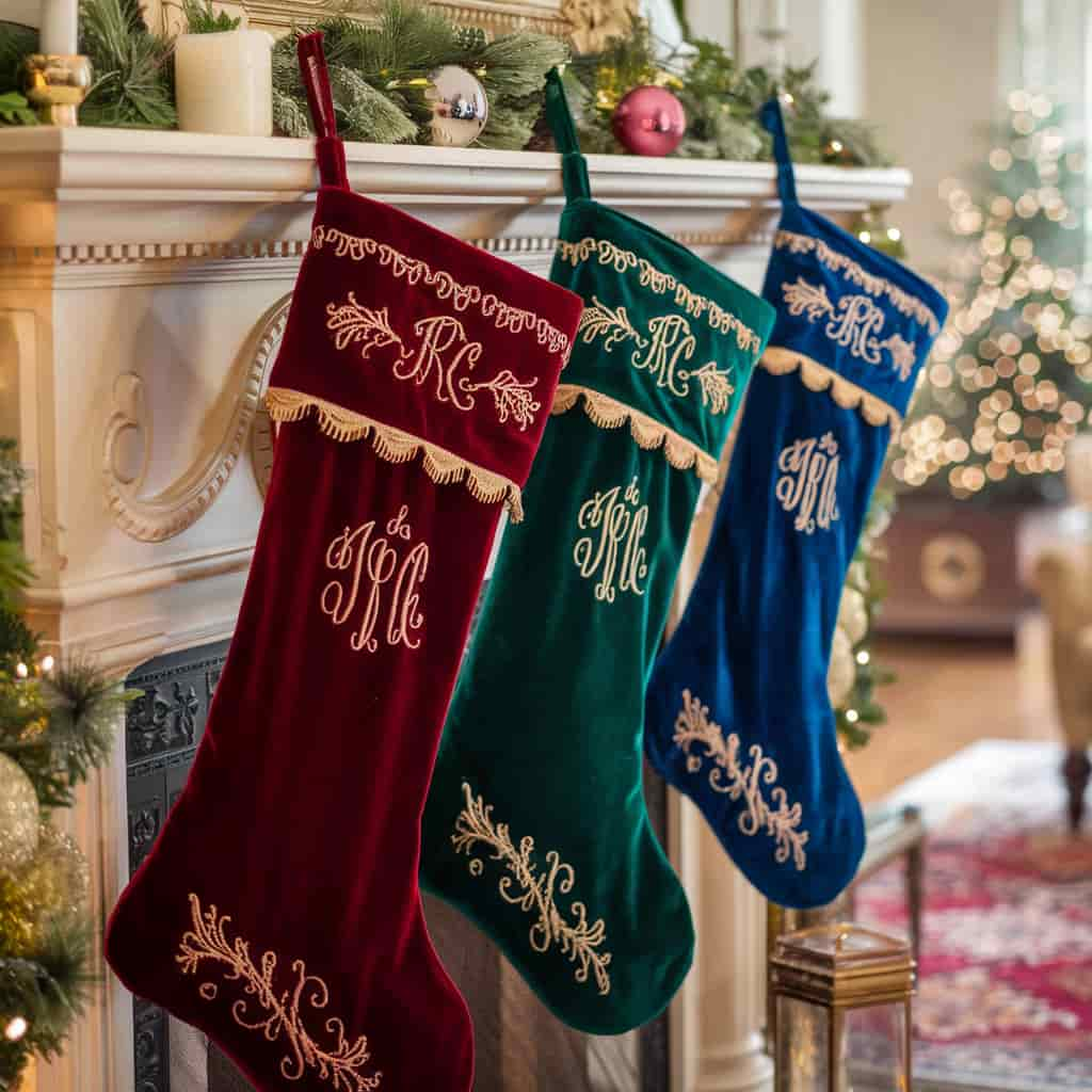 Luxury Christmas Decor with Velvet Stockings