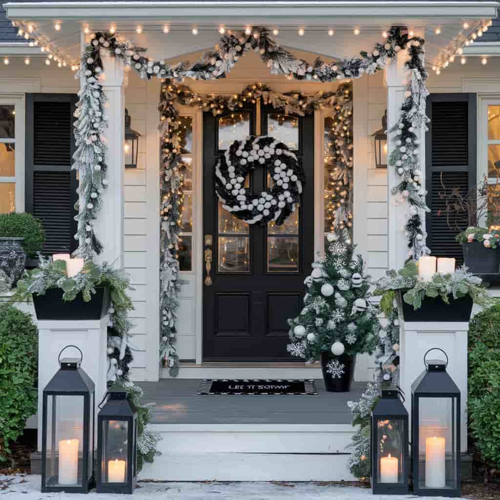 Outdoor Black and White Decor