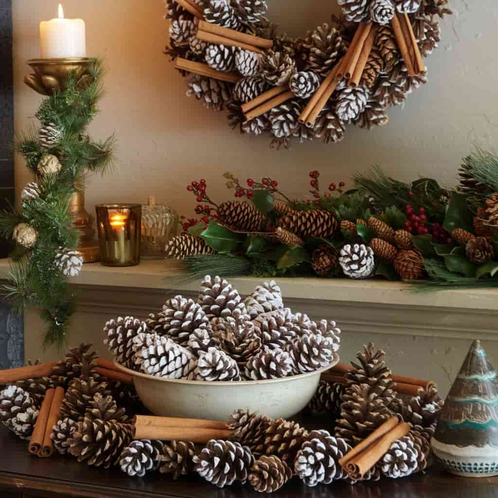 Pinecone and Cinnamon Stick Accents